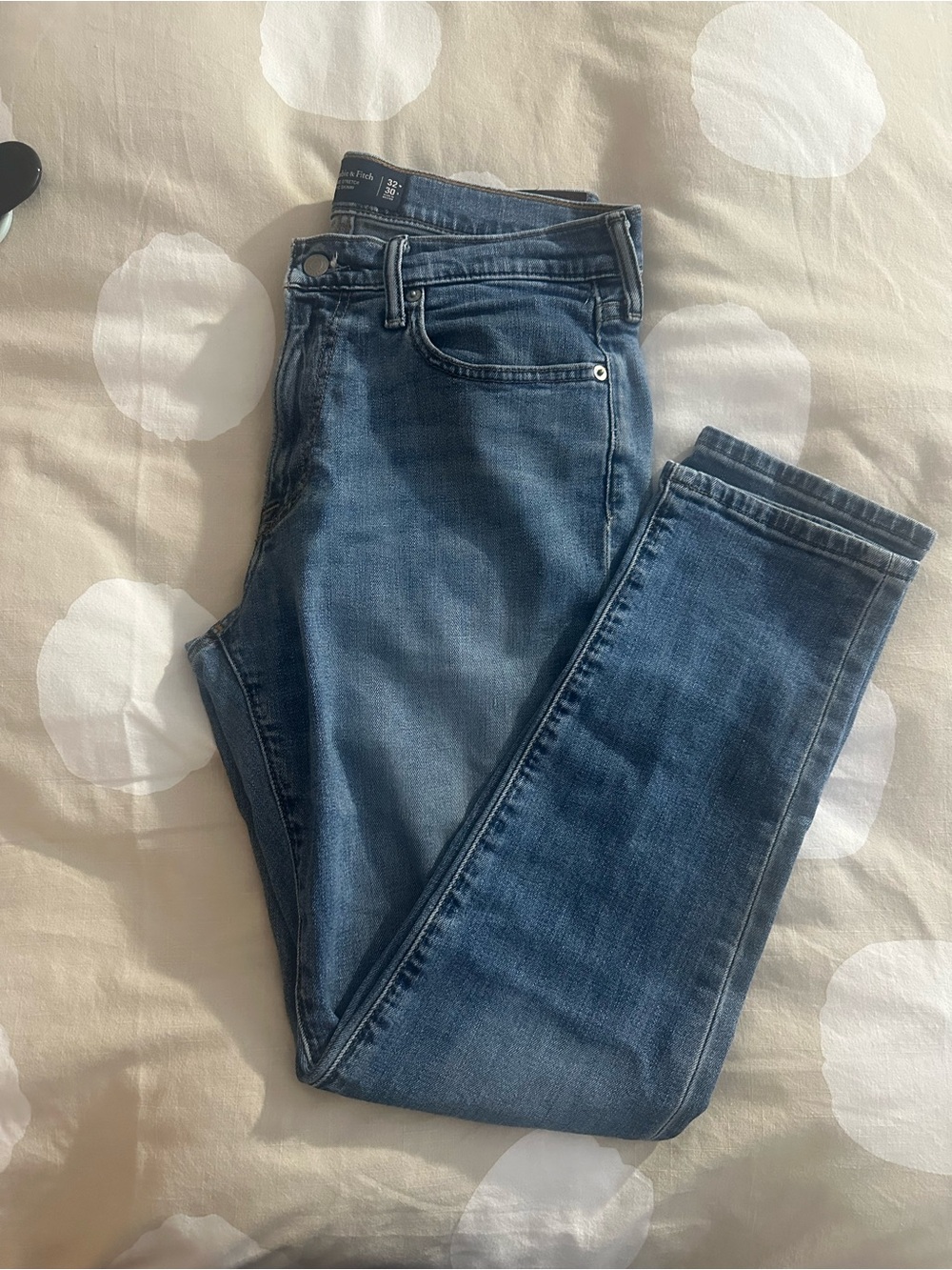 Mens Skinny Jeans in Mid Blue Denim